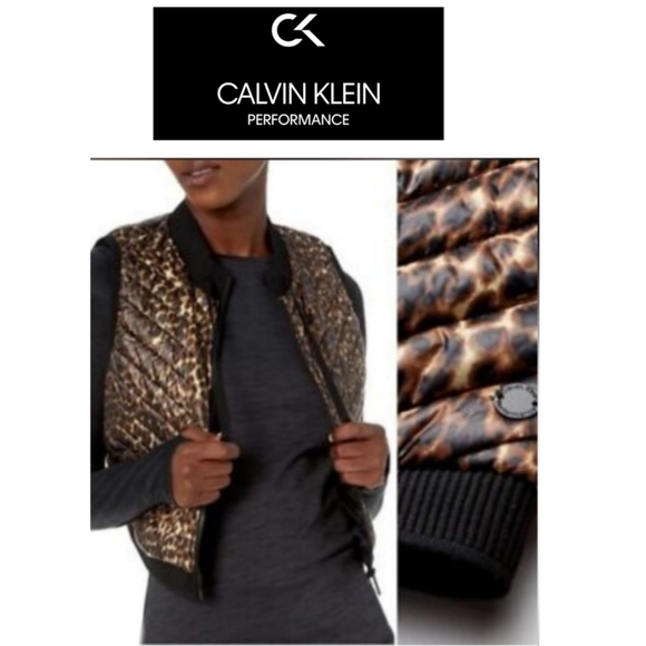 Calvin Klein Performance Jackets & Blazers - CALVIN KLEIN PERFORMANCE LEOPARD PRINT PUFFER VEST NWT